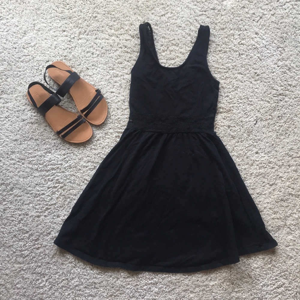 H&M Black lace and cotton dress size 4 (small)